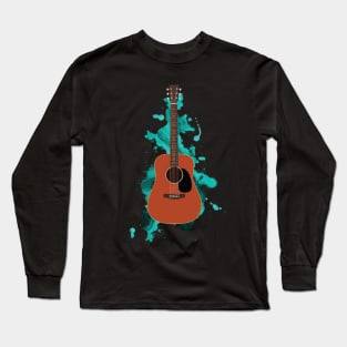 Dreadnought Style Acoustic Guitar All Mahogany Long Sleeve T-Shirt